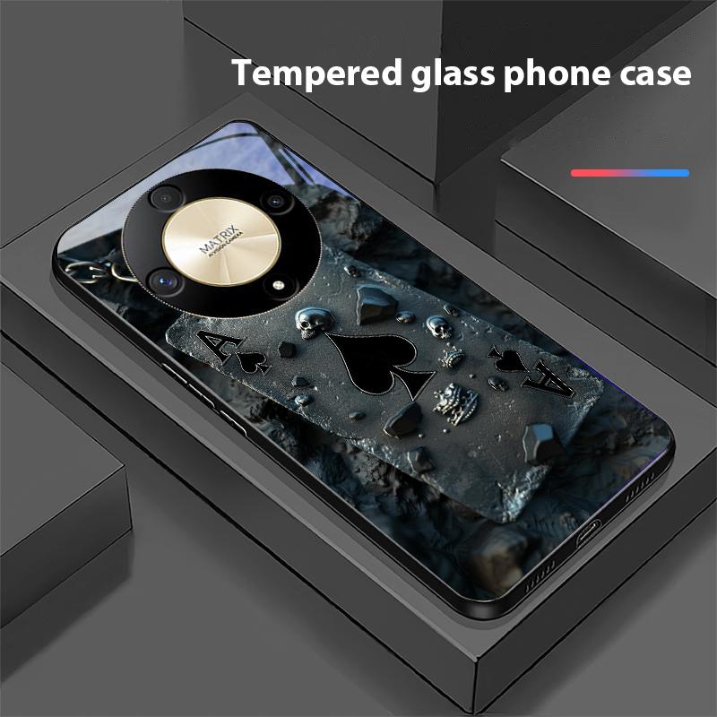 Skeleton Pendant For Honor Magic 6 50 70 90 Lite X7b 200 Pro Nova 10 Nova 5T X6 P30 Pura 70 Ultra Tempered Glass Phone Case