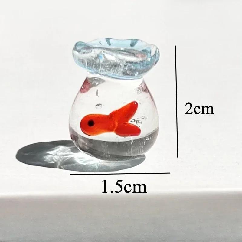 Creative Mini Pocket Goldfish Colored Glaze Transparent Lucky Bag Glass Figurines Handmade Home Decoration Accessories 2025 New