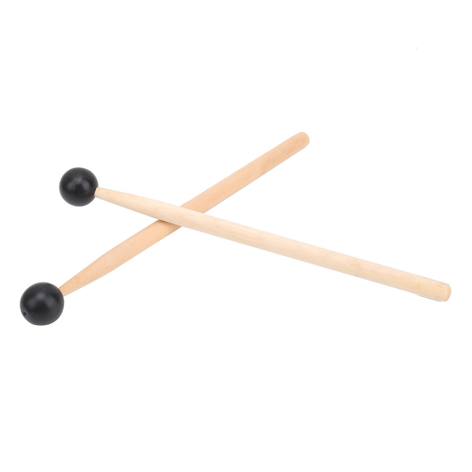 

2 шт. Эфирные палочки для барабана, резиновая круглая головка, деревянная ручка, молоток, перкуссионные аксессуары