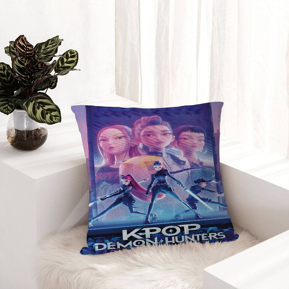 Anime K-Kpop Demon Hunters Pillow Cover Sofa Cushion Cover Home Room Decoration Children Gift