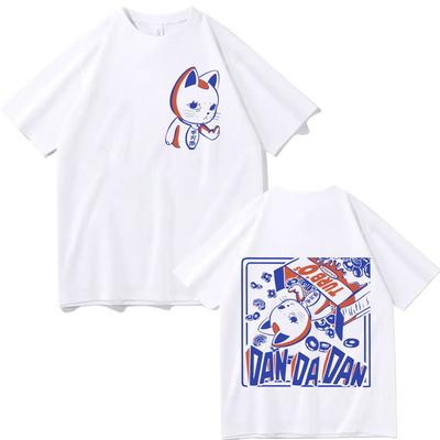 Japan Anime Dandadan Turbo Oma Katze Grafik T-Shirt Mode Cartoon Übergroßes T-Shirt Herren Damen Vintage Lässig Baumwoll-T-Shirts