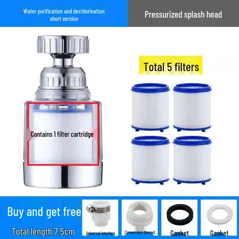 Stänkskyddande Kökskran Vattenfilter och Duschhuvudförlängare