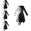 Cosplay šaty inspirované 101 dalmatiny Černobílá čarodějnice Cruella De Vil