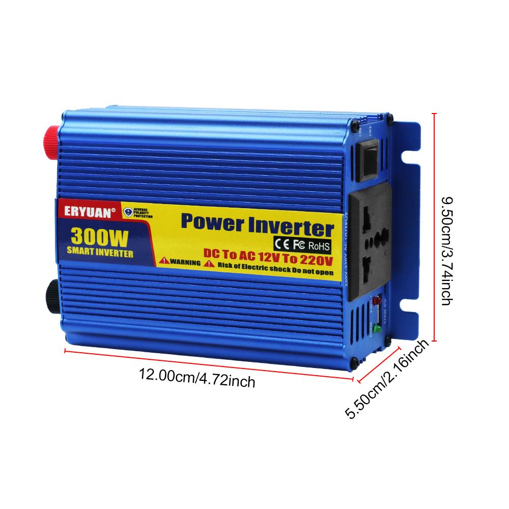 300W Multifunctional DC 12V To AC 220V Auto Power Supply Inverter Car Power Inverter Battery Converter Multi-scenario Use