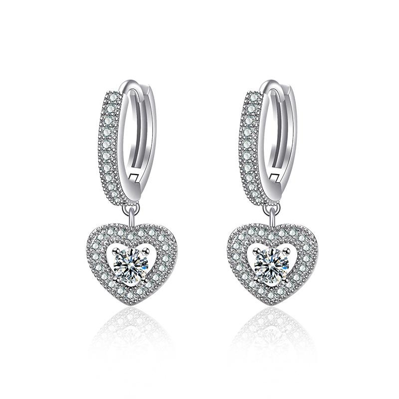 925 Sterling Silver Zircon Buckle Earrings For Women Fashion Exquisite Student Girlfriend Jewelry Accessories Party GiftGood product