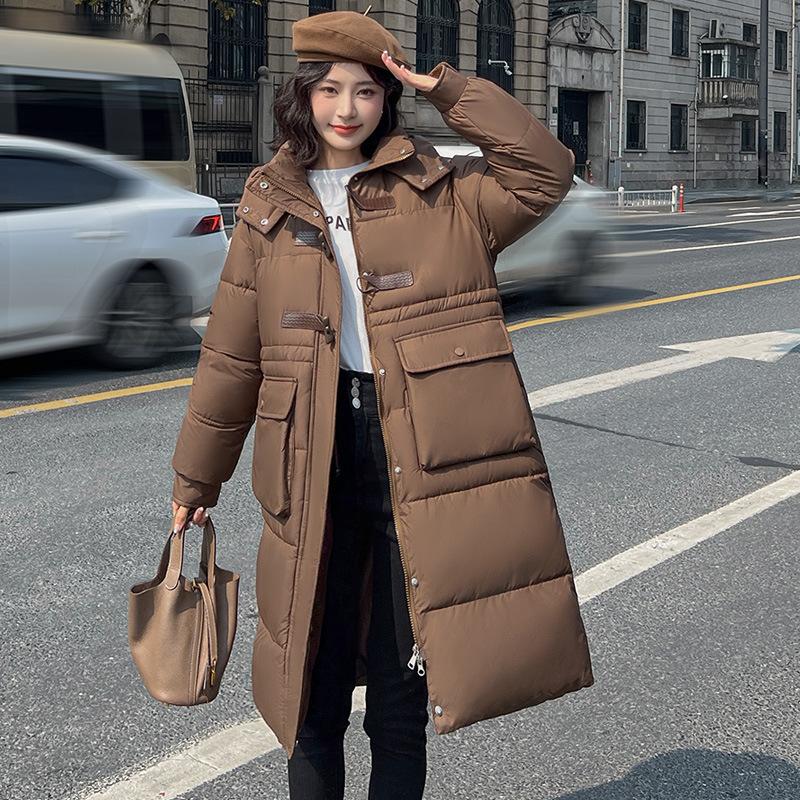 Thickened down padded jacket women's mid-length loose bread jacket cotton jacket new padded jacket for winter 2025