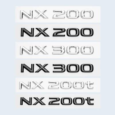 Maletero de Coche ABS Cromo Negro Brillante Letras Logotipos Insignia Emblema Calcomanías Adhesivo de Estilo Para NX NX200 NX300 NX200t Accesorios
