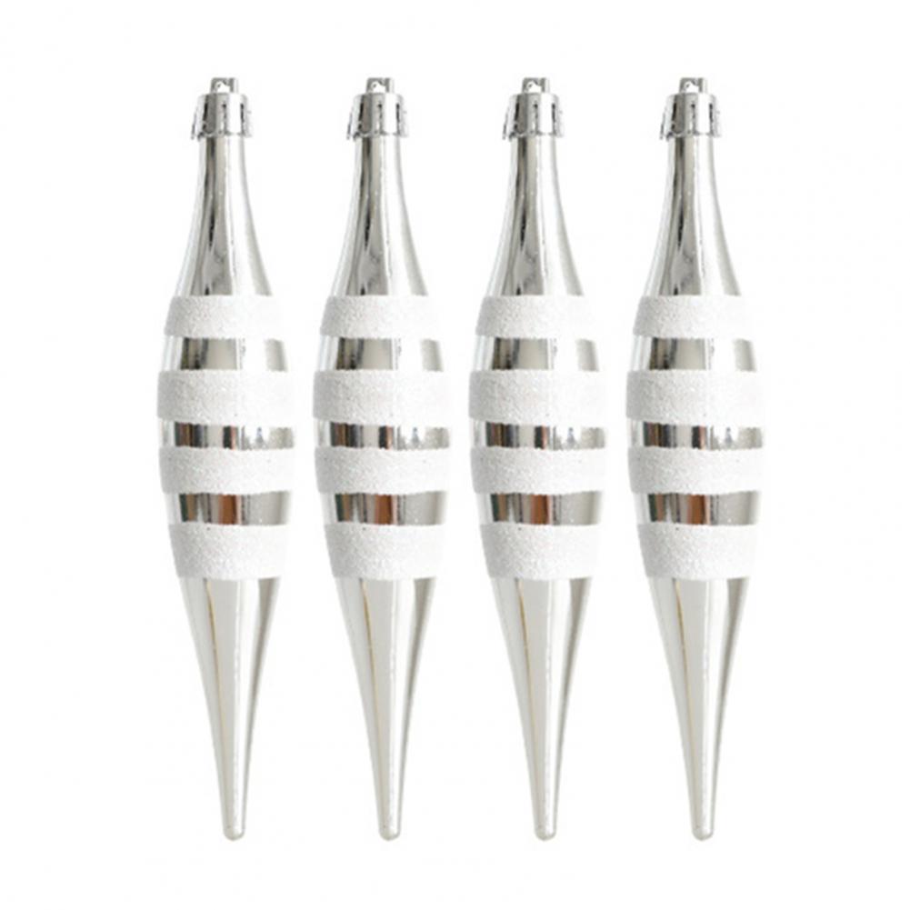 4 Pcs Christmas Painted Pendant Set Cone-shaped Holiday Decorations Hanging Pendants Tree Balls Ornaments Set For Home Party