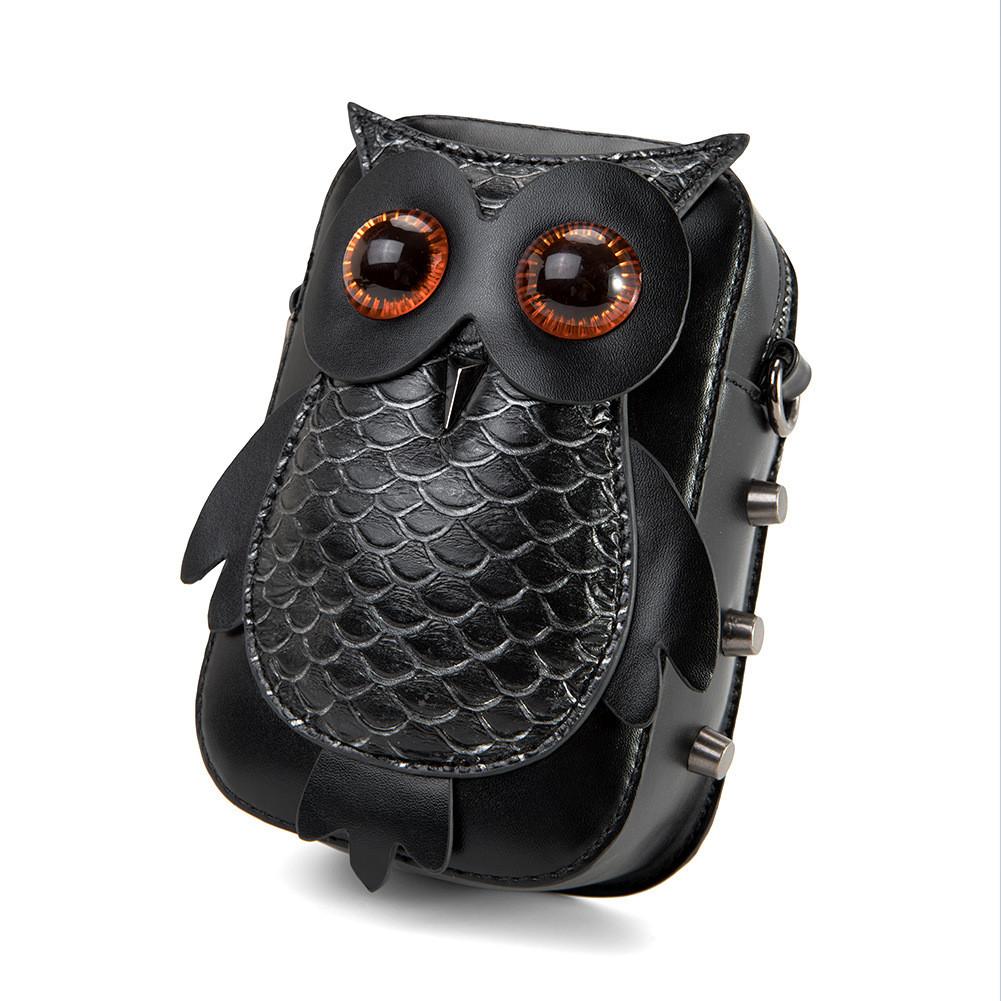 Pu Small Crossbody Bag For Women With Punk Style And Owl Design For Daily Use