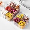 Transparente unterteilte Kunststoff-Lebensmittelaufbewahrungsbehälter mit luftdichten Deckeln - Organizer für Snacks, Trockenfrüchte und Haushaltsgegenstände, Vorratsglas