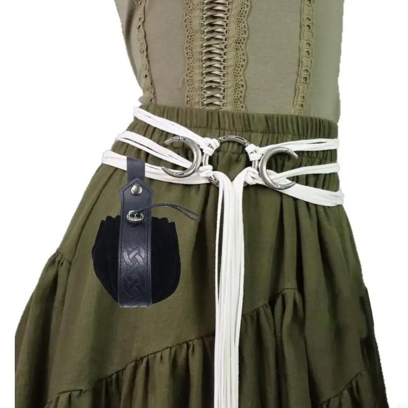 Serpentinenförmiger nordischer mittelalterlich-renaissancezeitlicher Webgürtel mit dekorativer Taillenkette