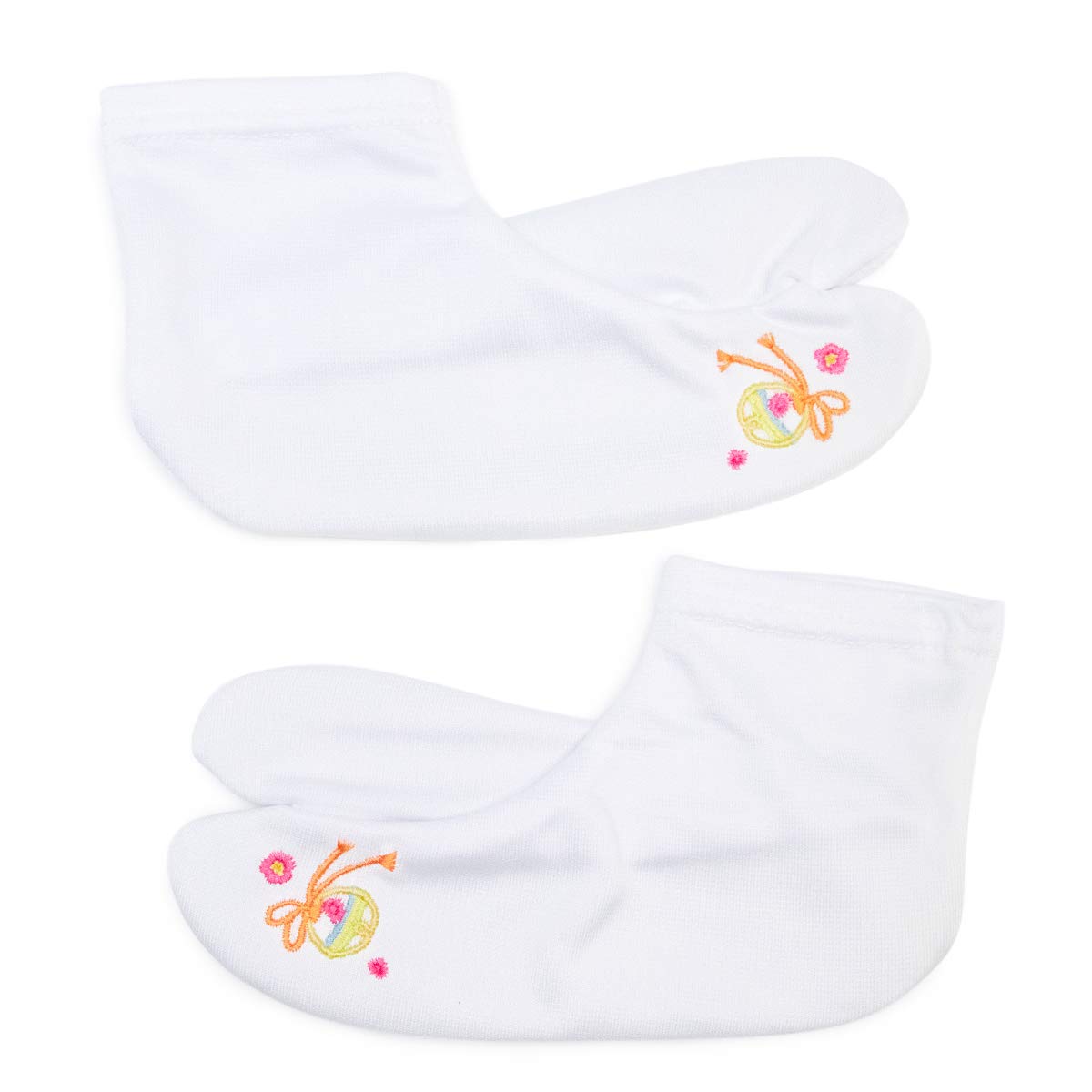 KYOETSU Вышитые носки-таби с японским узором и чехлы-таби для девочек, противоскользящие (Размеры 21-22 см, C. колокол)