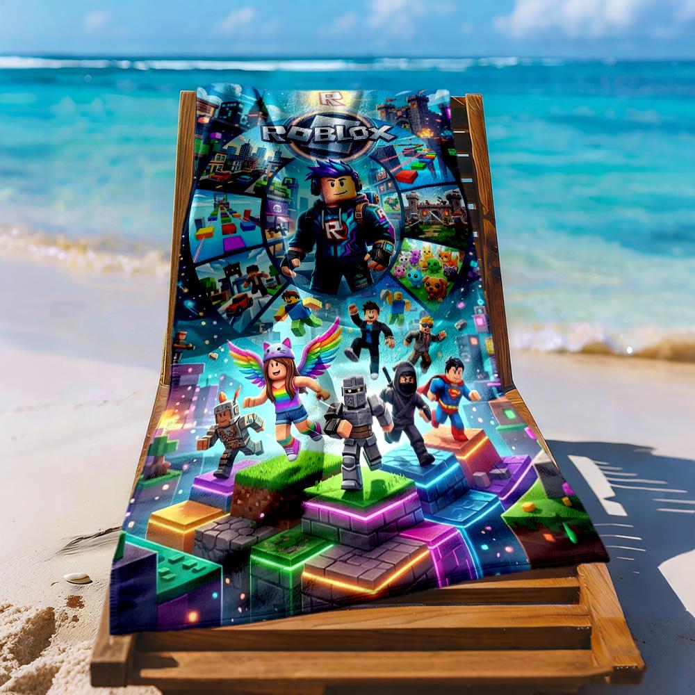 Roblox Beach Towel Soft Durable Quick-Dry Comfortable Lightweight Suitable for Sports, Travel, Swimming, Yoga, Bathroom, Beach, And Pool