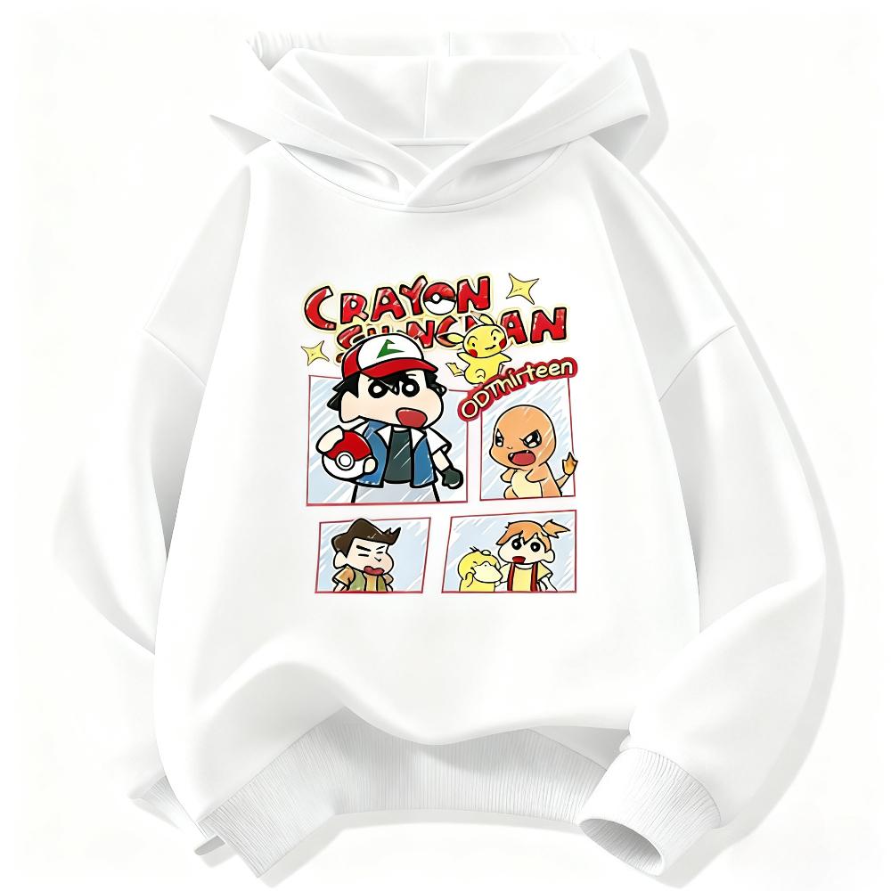 Crayon Shin-chan Children's Hoodies, Boys' and Girls' Clothing, Autumn and Winter Warm and Versatile Children's Hoodies