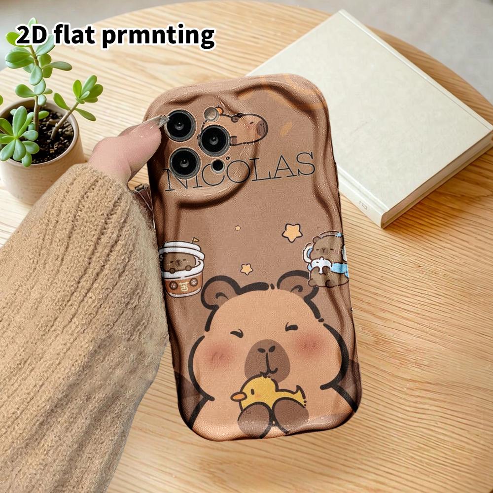 Phone Case: 2D Flat Design Suitable for iPhone 18 17 16 15 14 13 Pro Film Protective Case, Couple Style, Mini Capybara, Christmas and Halloween Gifts