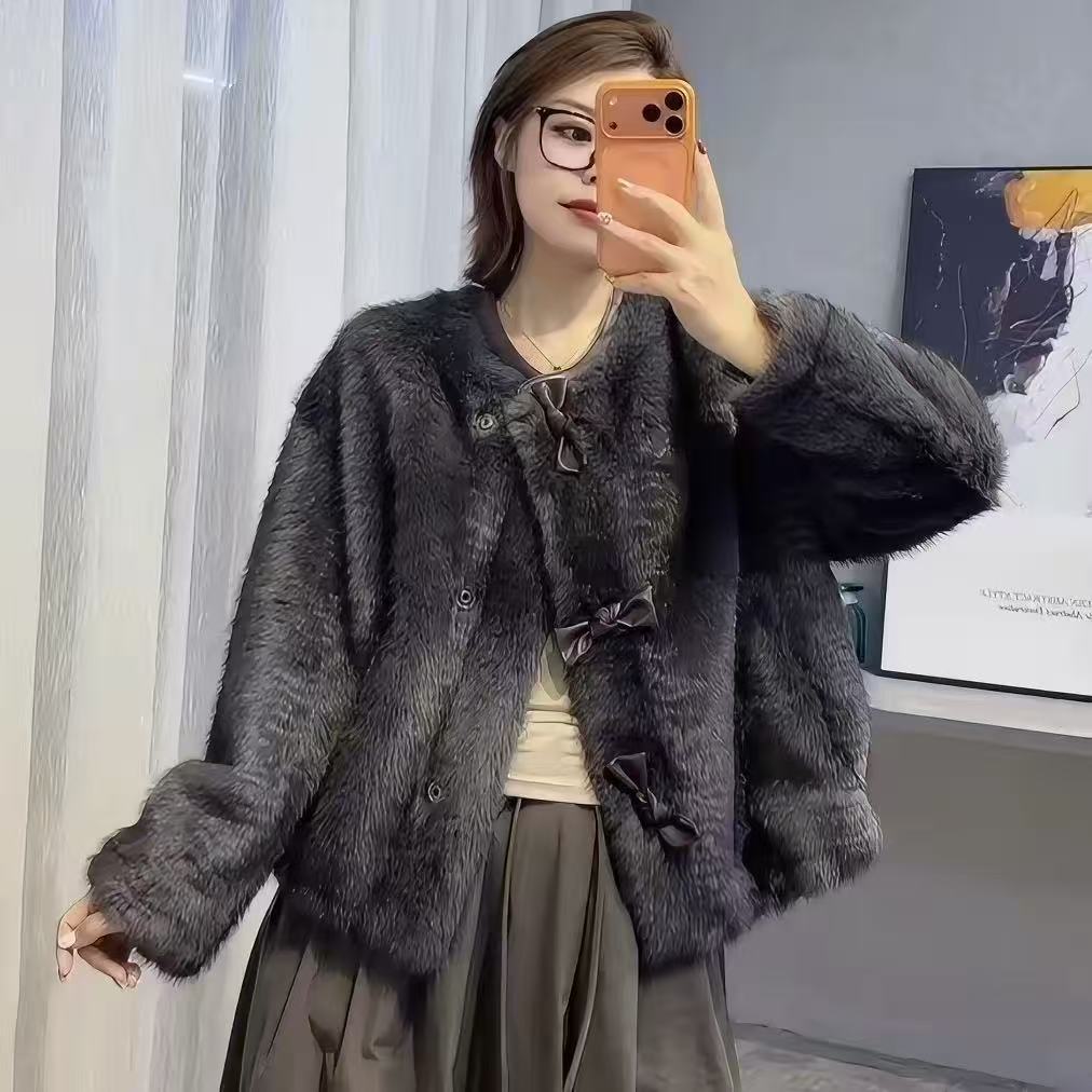 Winter women's small fragrant wind short fur fur coat women's spring and autumn new fur integrated top