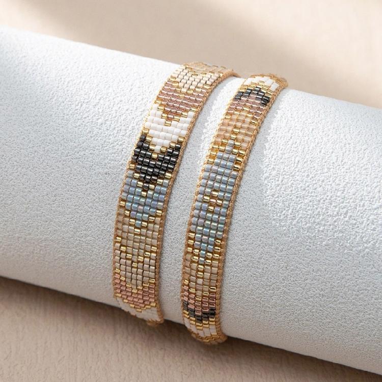 Bohemian Style Handwoven Bracelet Featuring Colorful Glass Beads Comfort Fit for Daily Activities Versatile Wear Women