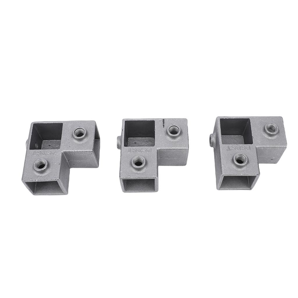 8PCS Square Tube Connector Aluminum 1 Inch 3 Way L Shaped Pipe Fitting 90 Degree Clamp Tube Corner Coupler for