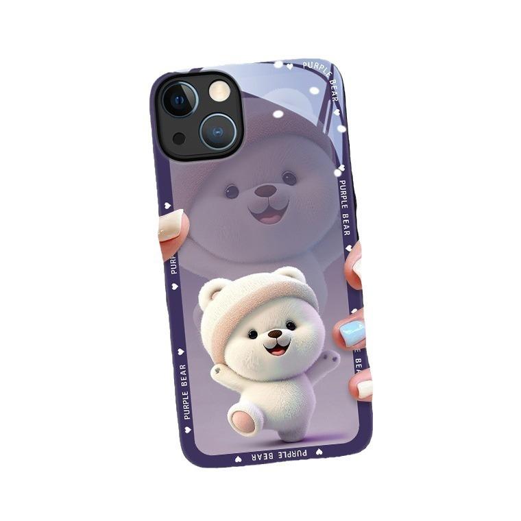 Cute Bear Is Suitable for Huawei Mate60 Honor X50 Mobile Phone v40Pro Tempered Glass Case and Enjoys 20 All-inclusive.