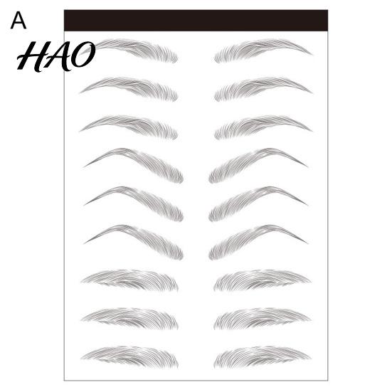 Eyebrow Tattoo Sticker 1 Sheet Various Shapes Nature 3D Effect Water-based Semi-permanent Transfers Arch Style Waterproof Hair-Like Grooming