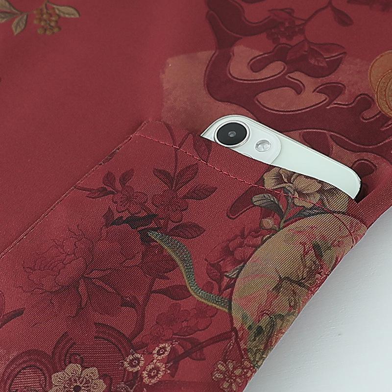 Grandma's Long-Sleeve Floral Shirt for Women Aged 60-80 - Spring/Autumn Turn-Down Collar Jacket