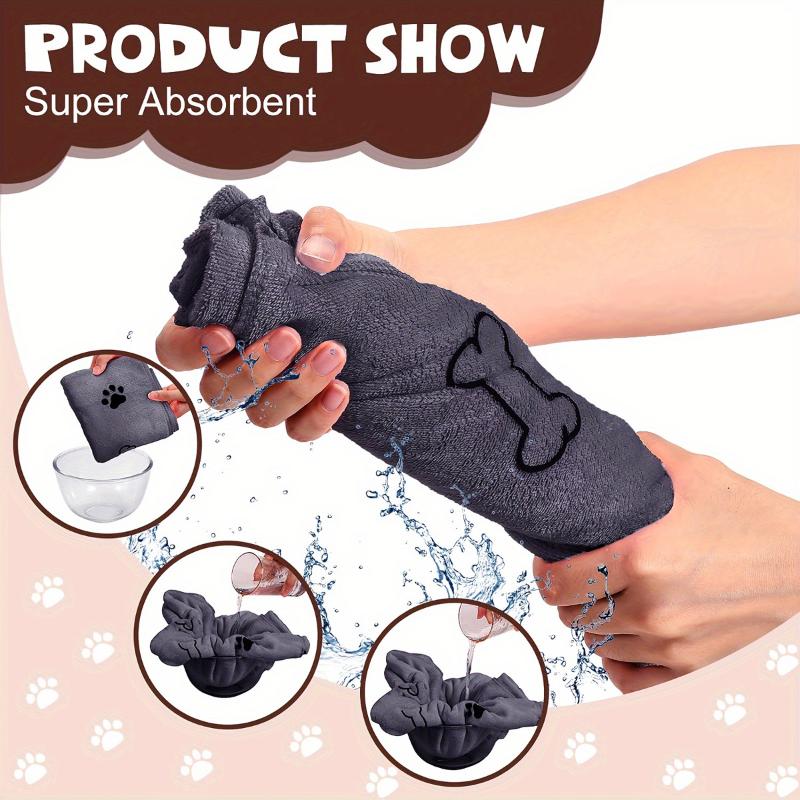 Extra Absorbent Dog Towel for Bath & Drying New Quick Dry Microfiber with Pet Patterns, Grooming & Swimming Towel for Large Dogs