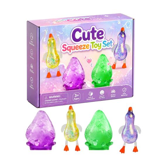 1 Set Stress Relief Squeeze Toy Duck Rabbit Animal Love Heart Pinch Sensory Toy
