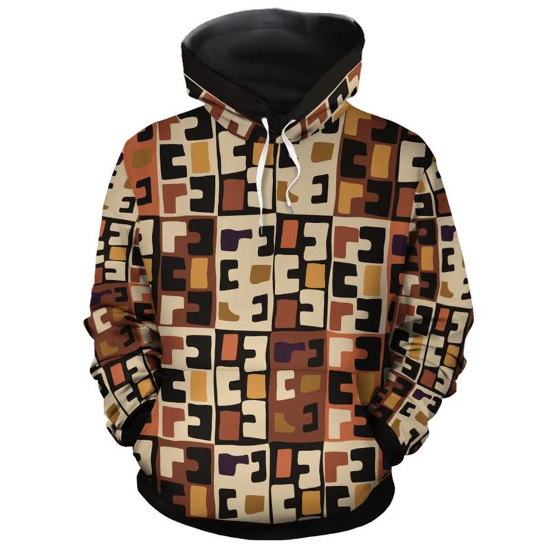 Africké Etnické Kmeny Jedinečná Grafická Mikina S Kapucí Pro Muže Etnický Potisk Oblečení S Kapucí Volná Harajuku Street Vintage Mikiny S Kapucí