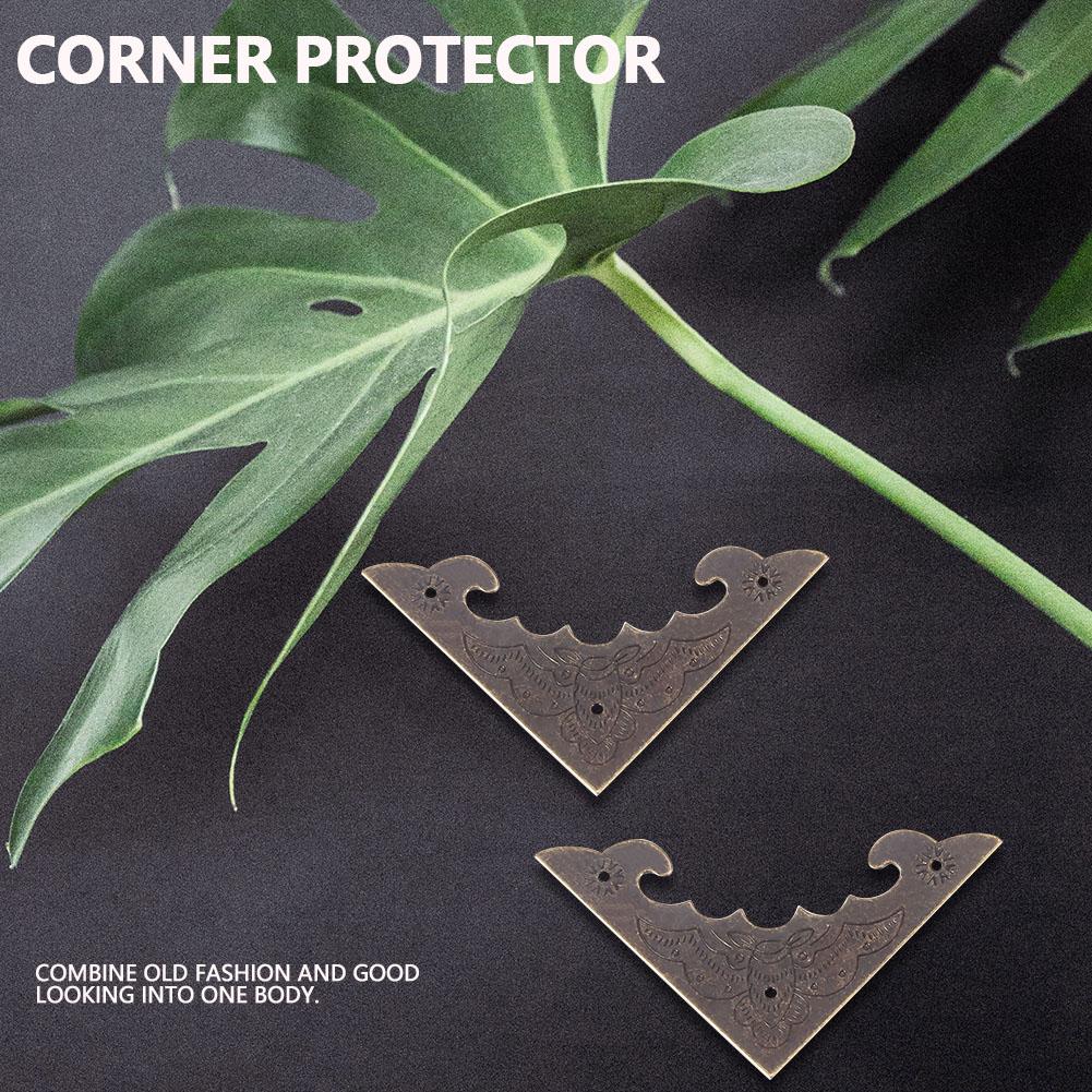 12 buc Cutie Lemn Cutie Cadou Bijuterii Protecții Decorative de Colț Bronz Acoperire Margine Protecție S