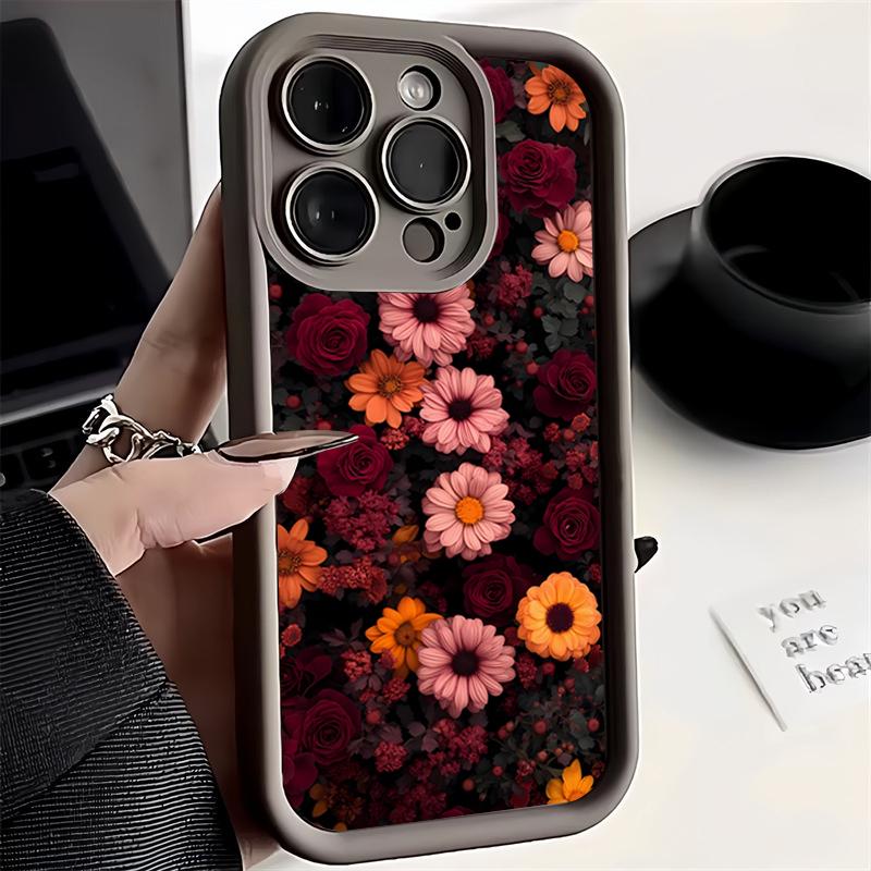 Gorgeous Raindrop Rose Pattern Phone Case For Samsung Galaxy S25 S24 S23 S22 S21 S20 Plus Ultra FE A15 A35 A54 A55 Soft Cover