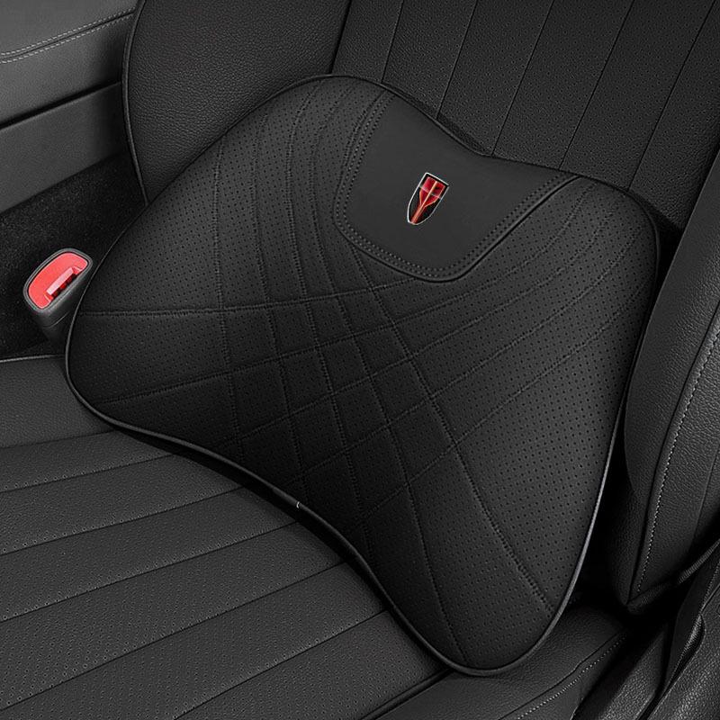 Polštář z paměťové pěny pro podporu krku a beder pro Hongqi HS5, H5, HS7, H7, H9 - Polštář na opěrku hlavy a opěradlo do auta z pravé kůže