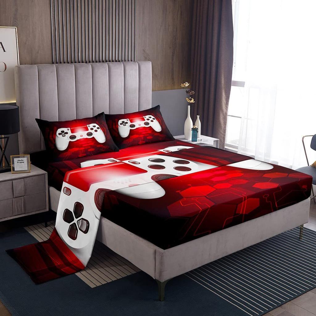Gamepad Pattern Mattress Four-Piece Bedding Set Bedroom Dormitory Bedding Decoration