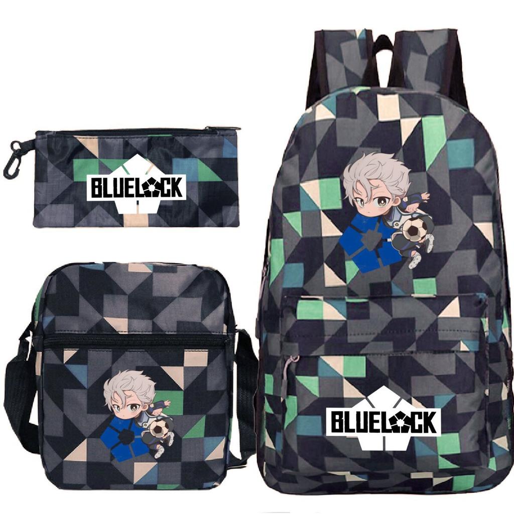 Japanese Cartoon Peripheral Printing Children'S Schoolbag, Primary And Secondary School Student Stationery Set, Shoulder Backpack Three-Piece Set