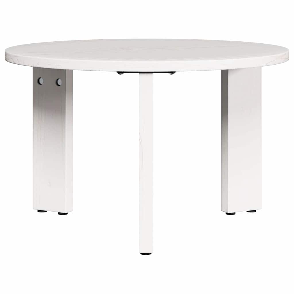 Coffee Table Set 2 pcs White Solid Pine Wood