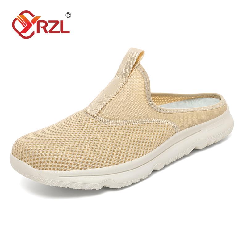 YRZL Unisex Half Slippers Men Casual Comfortable Breathable Mesh Sandals Soft Sole Slip on Ladies Summer Outdoor Half Slippers