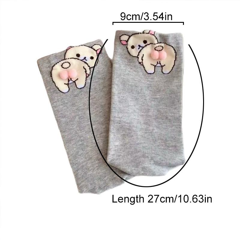 1 Paar Dreidimensionale Bequeme Baumwollsocken Cartoon Multi-Element Hautfreundliche Kleiner Bär Ei Socken