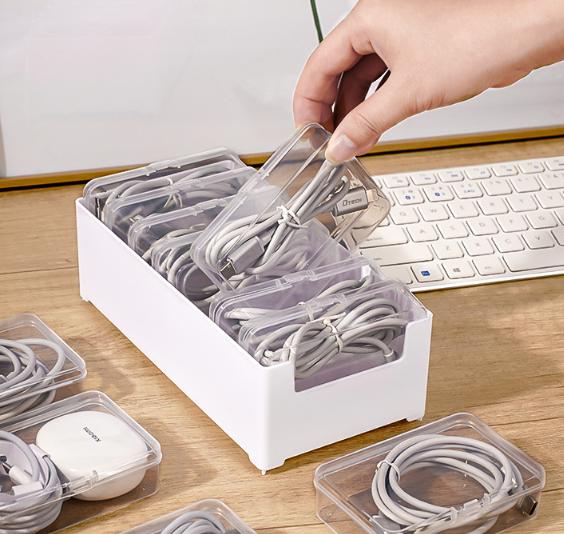 Rectangular Plastic Storage Box for Home and Office Desk Organization 20cm x 10cm x 6cm Multipurpose Container