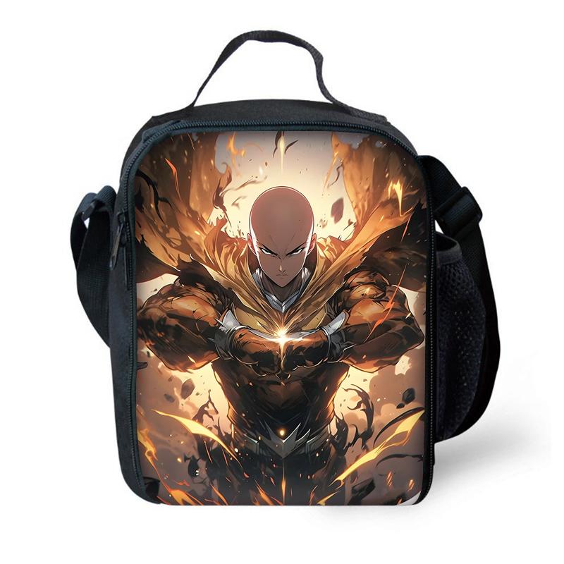 Kinder Anime One Punchs Man Schulrucksack mit Brotdosen ,Federmäppchen ,Schultaschen für Jungen Mädchen Bestes Geschenk