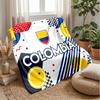 Colombia Football Printed Flannel Blanket Skin Friendly Warm Decorative Throw for Indoor Couch Bed Daily Use