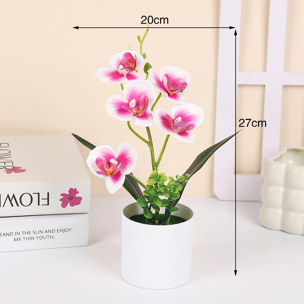 5 Plantas Simuladas de Phalaenopsis en Maceta para Decoración de Hogar y Oficina Plantas Pequeñas en Maceta Falso Bonsái Plantas Verdes