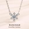 S925 Sterling Silver Snowflake Pendant Necklace with Diamond Inlay - Women's Versatile Christmas Gift Jewelry
