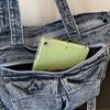 Gewaschene Denim-Tragetasche mit mehreren Taschen Damen-Umhängetasche