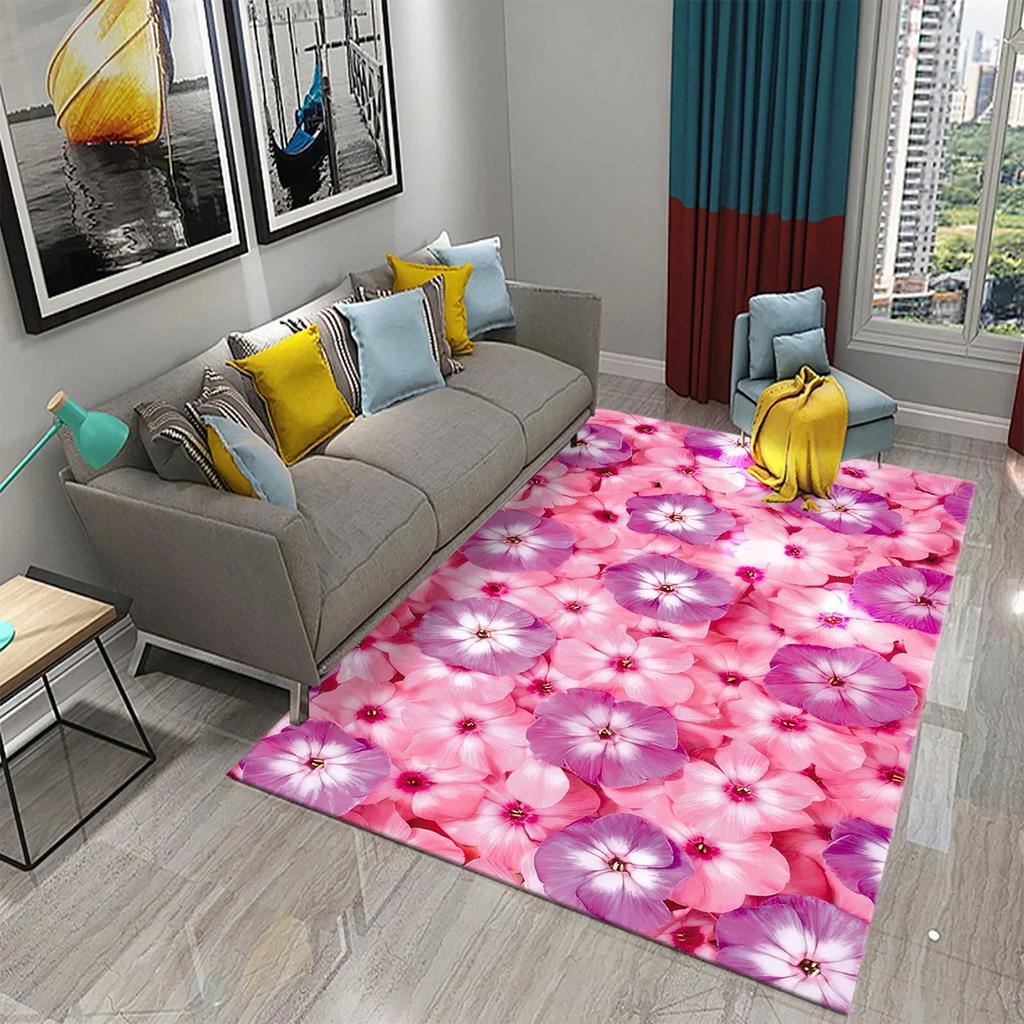 3D Floral Flower Pastoral Carpet Home Decor Entrance Door Mat Living Room Bedroom Entrance Decor Carpet Bathroom Non-slip Mats