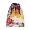Noren Drawstring Bag Flower Made In 25 X Small Pouch Goshuincho Stamp Bag Adult Accessory Shingen Mini Bag Storage (Japanese Pattern) (Retro Blue) /