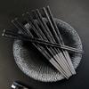 5 Pairs Black Japanese Chinese Chopsticks For Eating Food Sushi Sticks Reusable Metal Korean Chopsticks Set Healthy Tableware