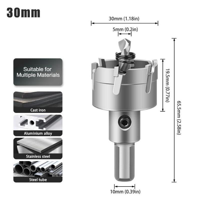 Carbide Tip Drill Bit Hole Saw 15-100mm Drill Bit Hole Saw Cutter For Stainless Steel Metal Alloy Drilling