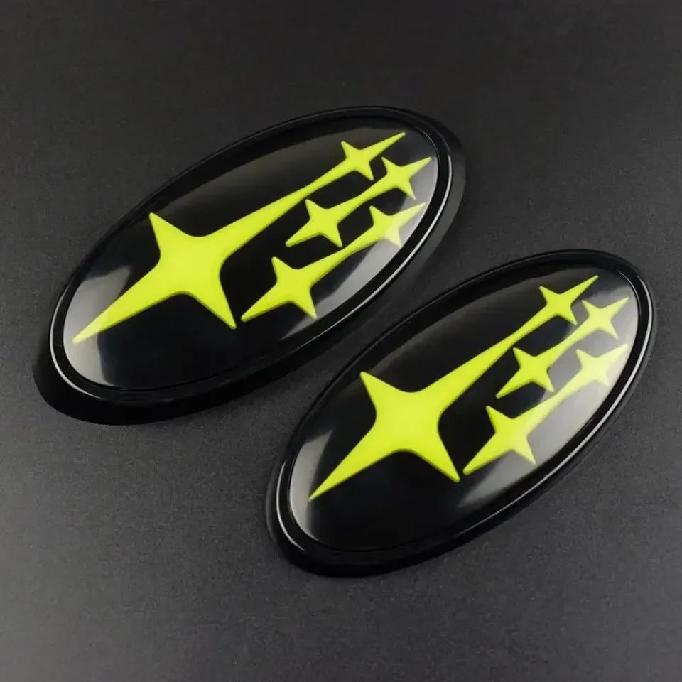 2PCS Acrylic Car Front Logo Rear Badge Emblem Sticker for Subaru XV Outback Impreza BRZ WRX STI Legacy Forester Accessories Y3