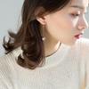 Korean Style Long Silver Pearl Earrings for Women with Personality and Elegance