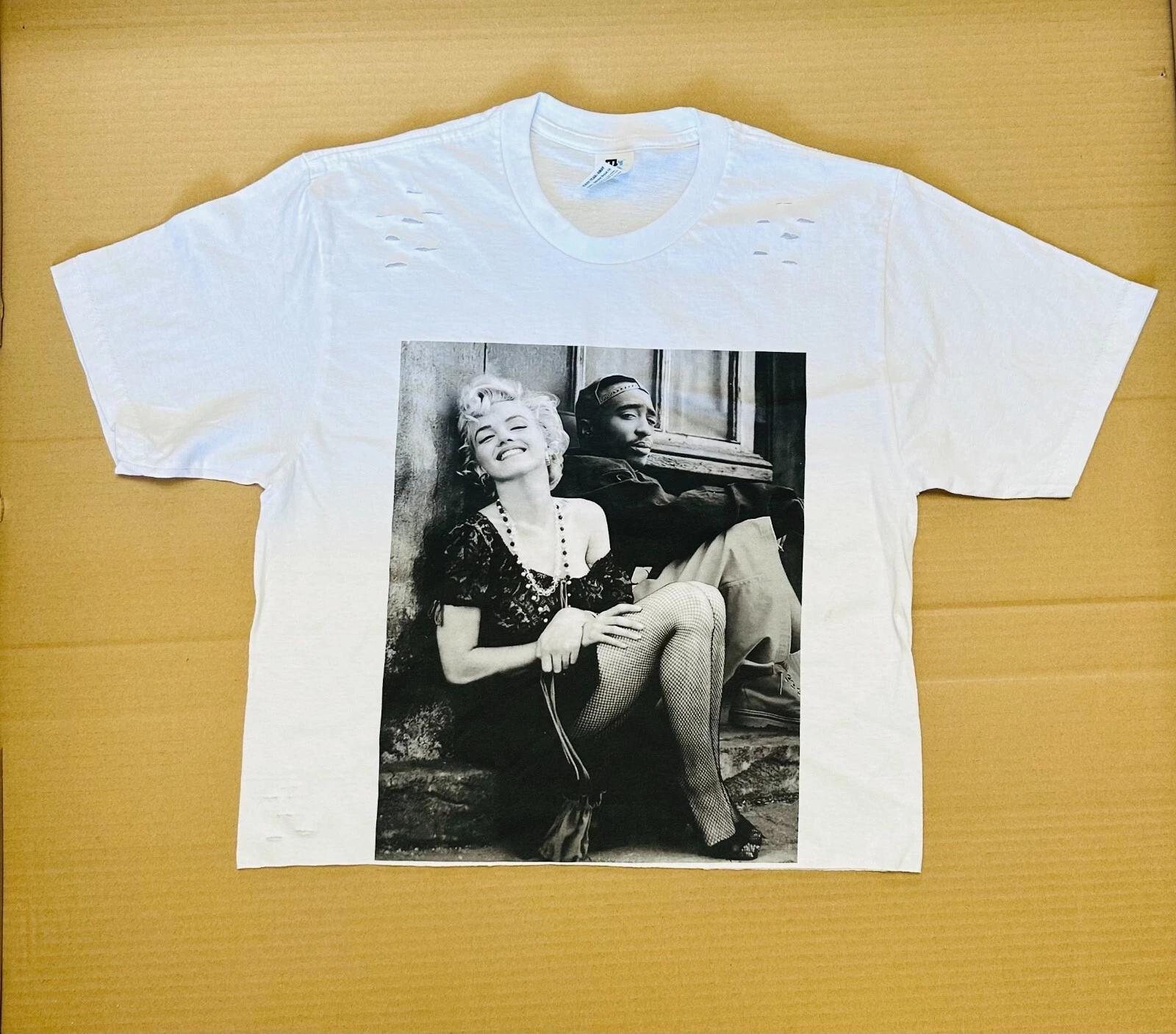Marilyn & Tupac cropped top shirt distressed 4XL