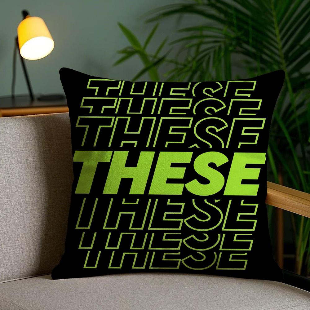 Fun Reduplication Words Cushion Cover Soft Short Plush Double-Sided Printing Home Decor Machine Washable Pillow Case Gift